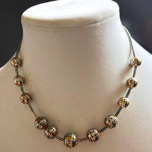 Brighton Silver Gold Tone Ball Beaded Snake Chain Necklace